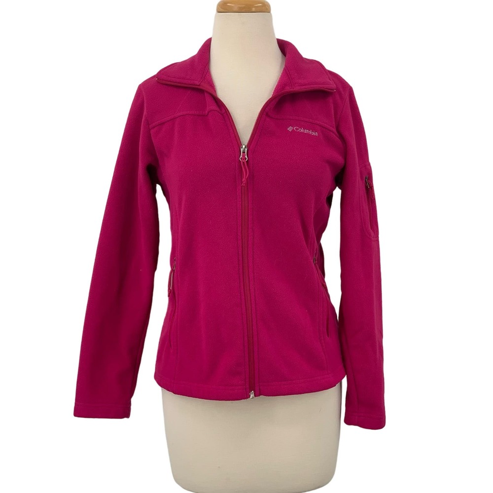 Columbia Sportswear Long Sleeve Full Zip Fleece Jacket Hot Pink‎ Size XS